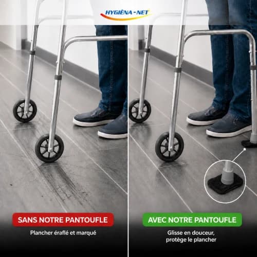 Pantuflas Hygièna-Net en uso